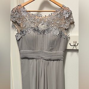 Silver/gray gown with beautiful lace detail